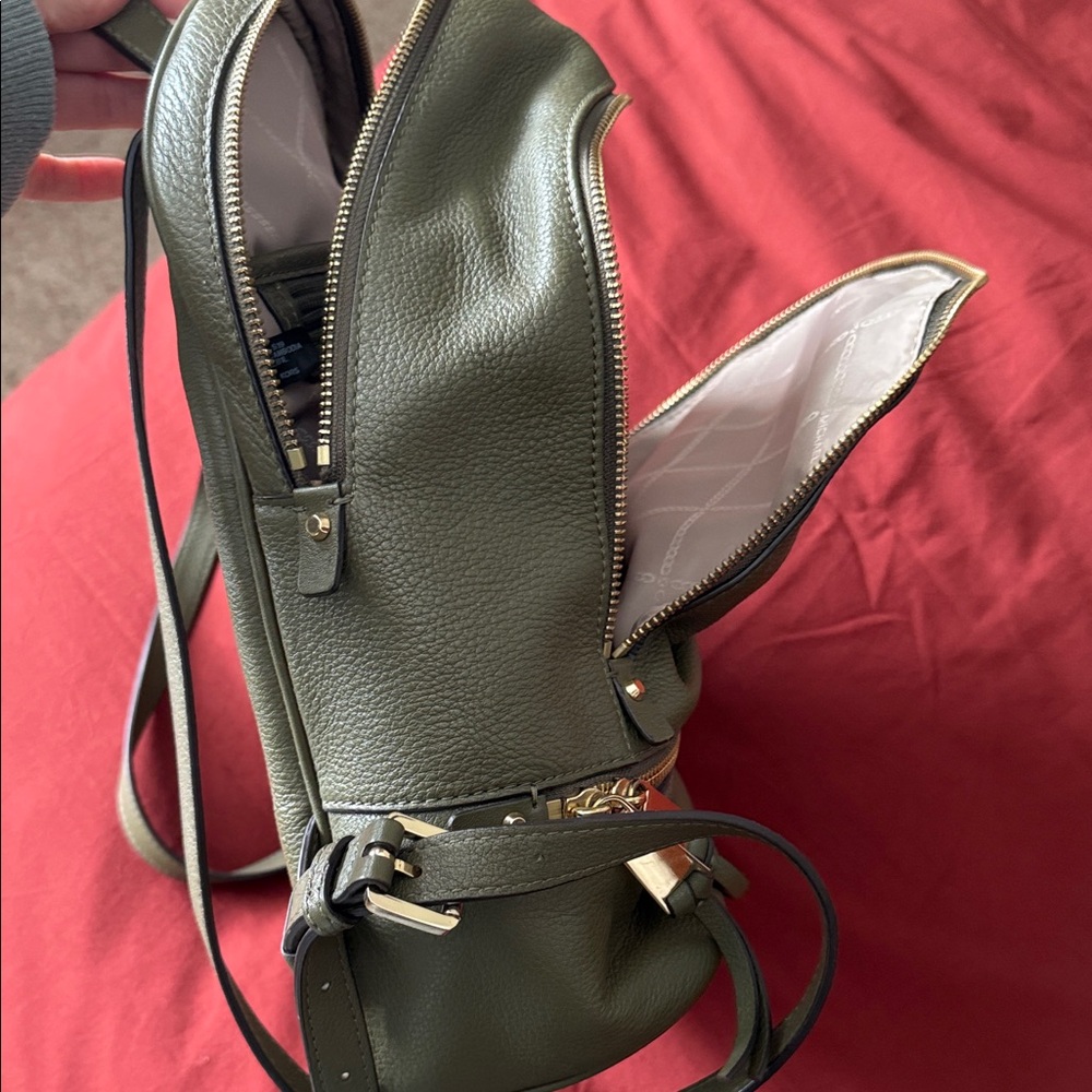 Michael Kors Olive Leather Backpack - Picture 4 of 4